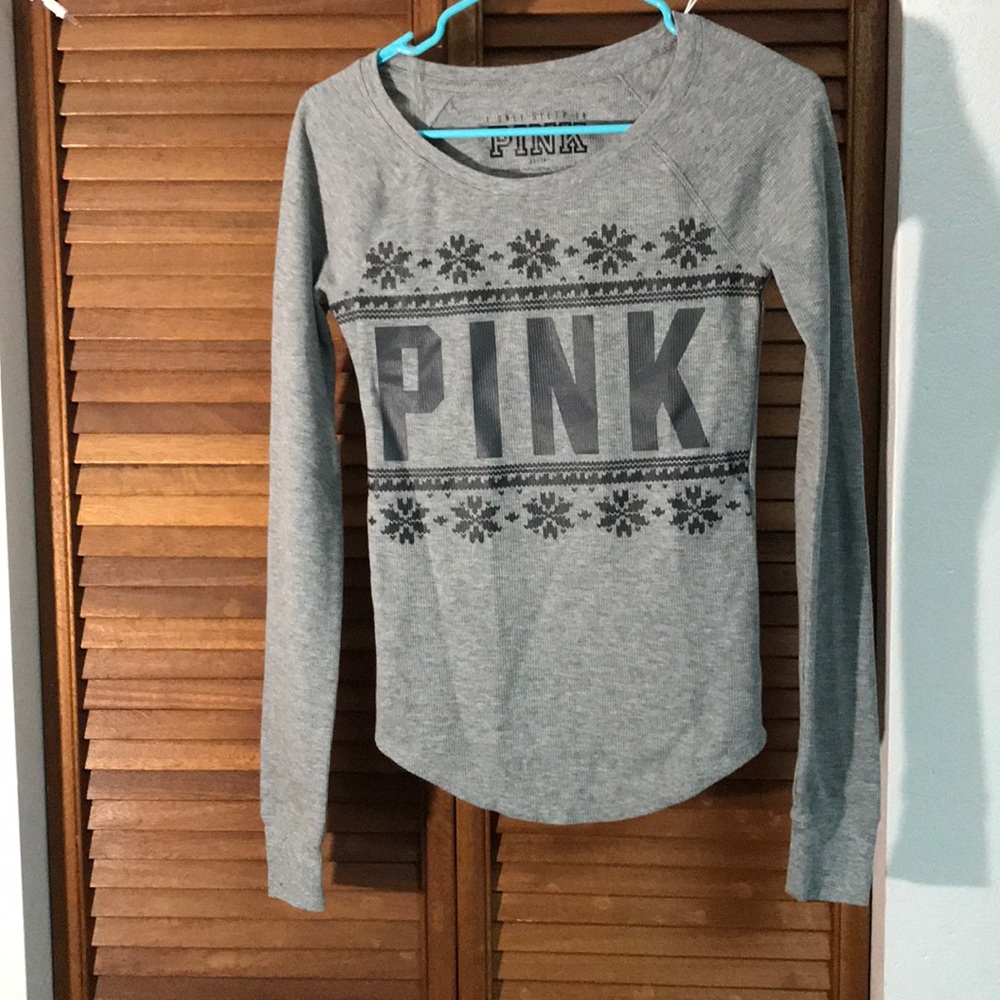 Pink Long Sleeve thin thermal shirt size XS (cute)